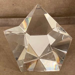 STEUBEN CRYSTAL MULTIFACETED PAPERWEIGHT